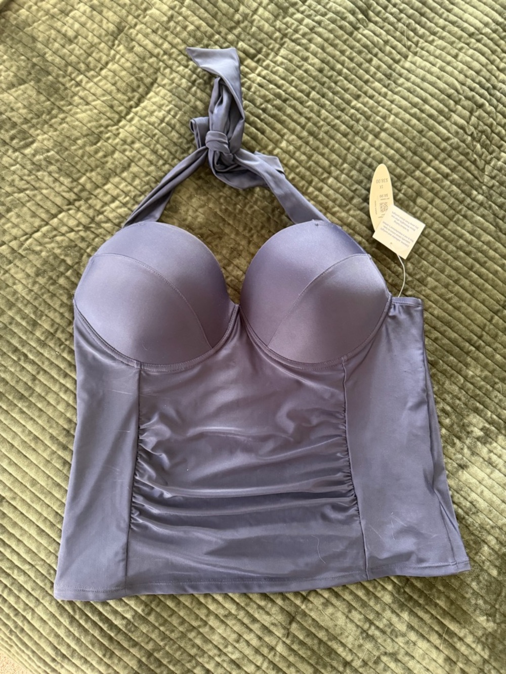 Navy Tankini Top Wave Zone Swim Suit-Bathing Suit-Support Top-Halter Swimwear